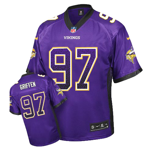 Nike Vikings #97 Everson Griffen Purple Team Color Men's Stitched NFL Elite Drift Fashion Jersey